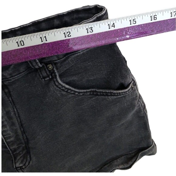 Cotton On Denim Shorts Black Size 8 High Rise Stretch Cuffed Cutoff Jean Shorts - Picture 6 of 10
